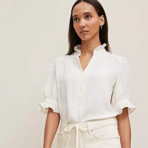 Ann Taylor - Ruffle Collar Shirt (Size XS)